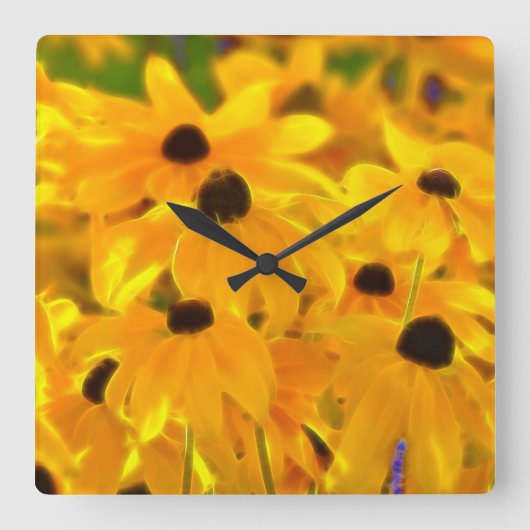 Fleurs Jaunes Daisy Horloge d'Art Floral (Recto)