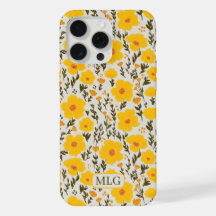 Fleurs jaunes de prairie fleurie motif & Monogramm