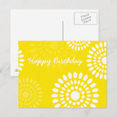 Fleurs jaunes d'été Anniversaire Carte postale (Devant / Derrière)
