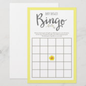 Fleurs jaunes et Feuilles gris Baby shower de cour (Devant / Derrière)