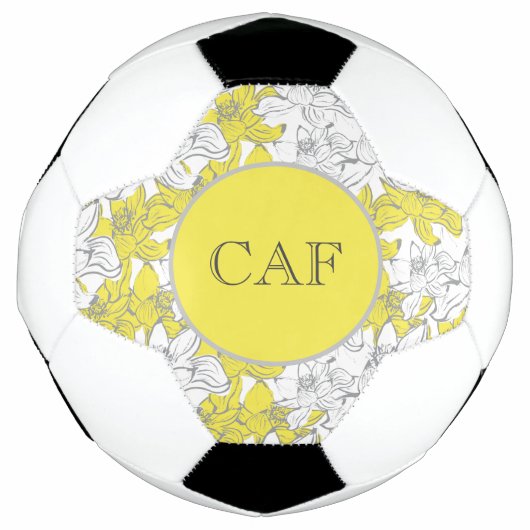 Fleurs jaunes et grises avec monogramme (Devant)