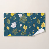 Fleurs jaunes et roses blanches (Serviette à main)
