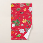 Fleurs jaunes et roses blanches 13 (Serviette à main)