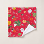 Fleurs jaunes et roses blanches 13 (Gant de toilette)