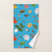 Fleurs jaunes et roses blanches 24 (Serviette à main)