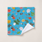 Fleurs jaunes et roses blanches 24 (Gant de toilette)
