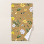 Fleurs jaunes et roses blanches 4 (Serviette à main)