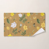 Fleurs jaunes et roses blanches 4 (Serviette à main)