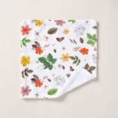 Fleurs jaunes et roses blanches 7 (Gant de toilette)