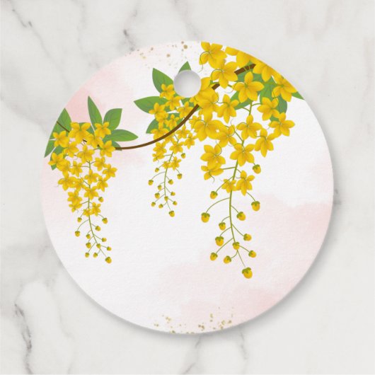 Fleurs jaunes fille haldi merci pour les étiquette (Dos)