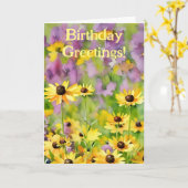 Fleurs Jaunes Fleur sauvage Daisy Carte Anniversai (Fleur jaune)