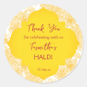 Fleurs jaunes haldi merci sticker (Devant)