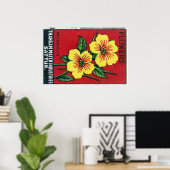 Fleurs Jaunes - Impression de Boîte d'Allumettes - (Bureau à domicile)