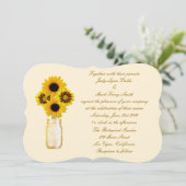 Fleurs Jaunes Mason Jar Faire-part de mariage (Debout devant)