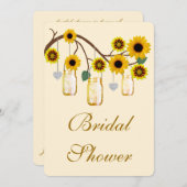 Fleurs Jaunes Mason Jars Invitation à la douche nu (Devant / Derrière)