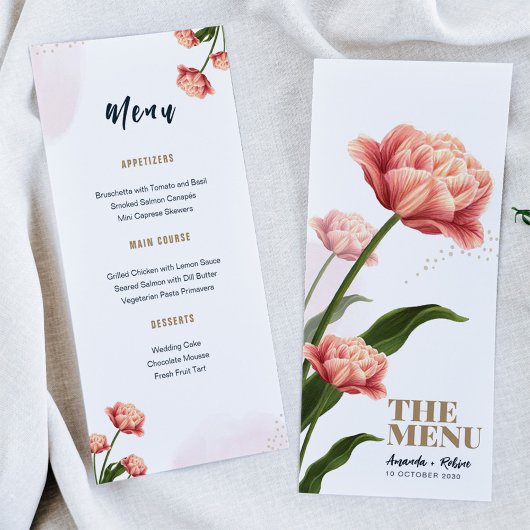 Fleurs Jaunes Menu Mariage bio