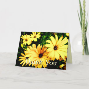 Fleurs Jaunes Merci avec carte Raindrops