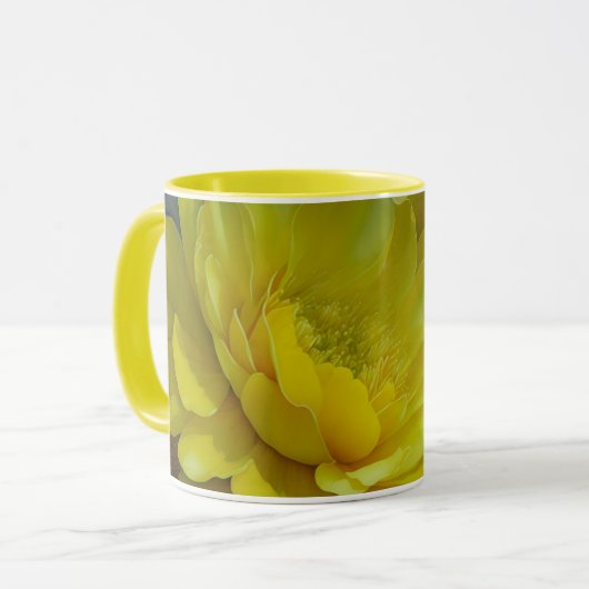 Fleurs Jaunes Pétales Fleurs Art Mug Cup (Devant gauche)