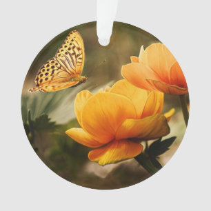 Fleurs Jaunes Profondes et Lumineuses avec Papillo