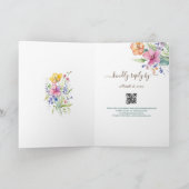 Fleurs Jaunes Rose Pêche Jaune Invitation Pliée (Intérieur)