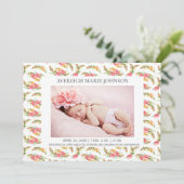 Fleurs Jaunes Roses Faire-part de naissance photo  (Debout devant)