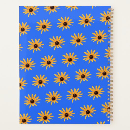 Fleurs Jaunes Solaires Lumineuses, Royal Blue Moti (Dos)