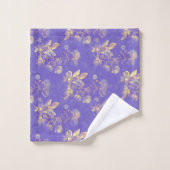 Fleurs Jaunes Sur Arrière - plan Violet (Gant de toilette)
