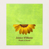 Fleurs jaunes sur Monogramme vert Abstrait (Outside Unfolded)