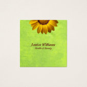 Fleurs jaunes sur Monogramme vert Abstrait (Devant)