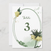 fleurs jaunes verdure numéro de table géométrique (Dos)