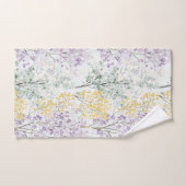 Fleurs Jaunes Vert Lavande Romantiques (Serviette à main)