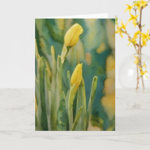 Fleurs jonquilles jaunes dans la carte de notes d'