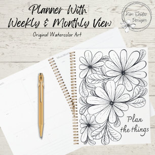 Fleurs Joueuses Noires et Blanches & Design Feuill