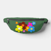 Fleurs joyeuses et colorées Vert olive (Poser)