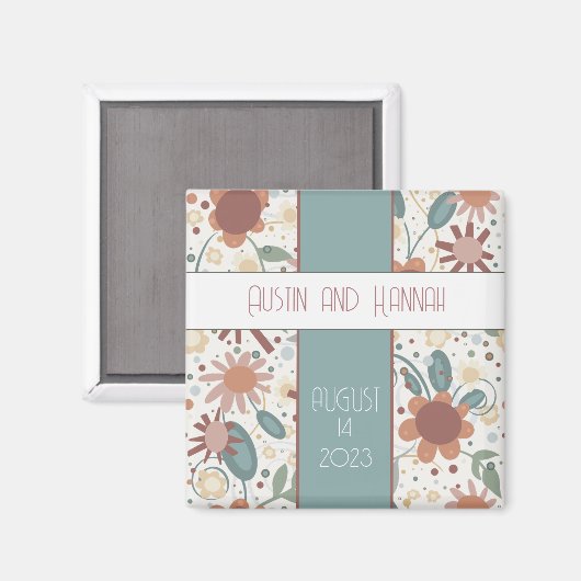 Fleurs joyeuses Fun Inspirivity Mariages magnets (Recto/Verso)