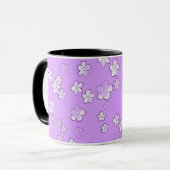 Fleurs joyeuses - Lavande - Mug de café mignonne (Devant gauche)
