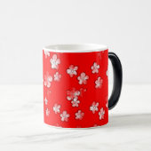 Fleurs joyeuses - Rouge - Belle Mug de café (Devant droit)