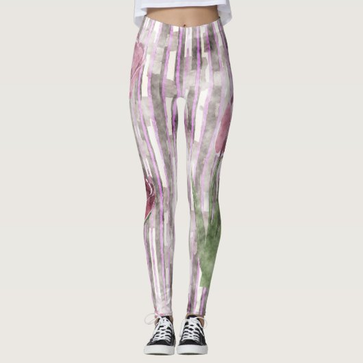 Fleurs Leggings féminins (Devant)