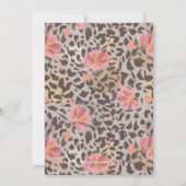 Fleurs Leopard Poster de animal Invitations Fêtes (Dos)