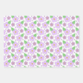 Fleurs Lilac, bandes et feuilles de papier Chevron (Devant)