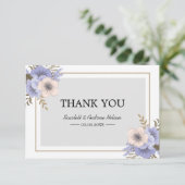 Fleurs Lilac Et Beige Carte de remerciements Plat (Debout devant)
