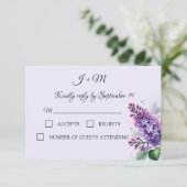 Fleurs Lilac Floral Élégant moderne RSVP (Debout devant)