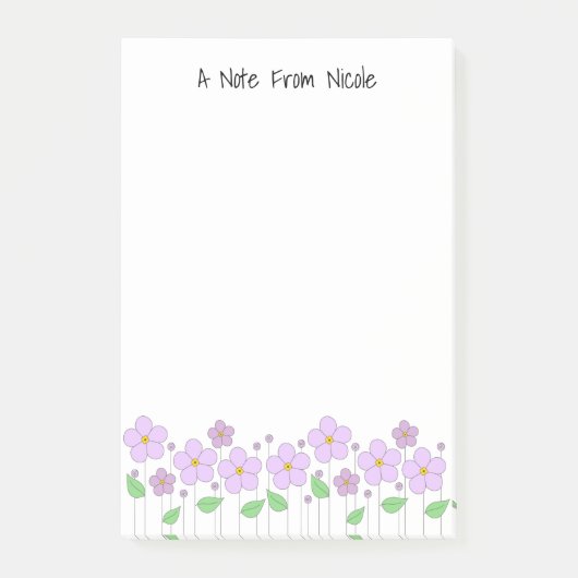 Fleurs Lilac Post-It Notes (Devant)