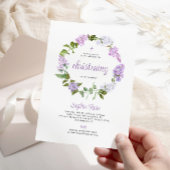Fleurs Lilac Rustiques Christening Invitation