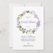 Fleurs Lilac Rustiques Invitation à la douche nupt (Devant)