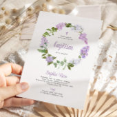 Fleurs Lilac Rustiques Invitation Baptême