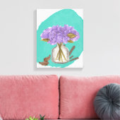 fleurs lilas - art mural floral - 11x14 pouces (Insitu(Salon))