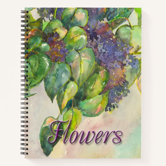 fleurs lilas Carnet spiral (Devant)