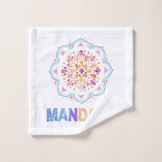 FLEURS LOTUS COLORÉES MANDALA (Gant de toilette)