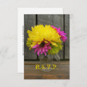 Fleurs lumineuses et mariage en bois d'écorce RSVP (Devant / Derrière)